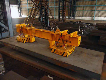 Electro Permanent Magnet Lifter for Slab handling up to 10 meter long and up to 20T
